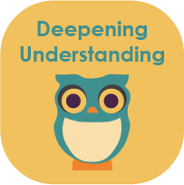 Icon of an owl and the words "deepening understanding"
